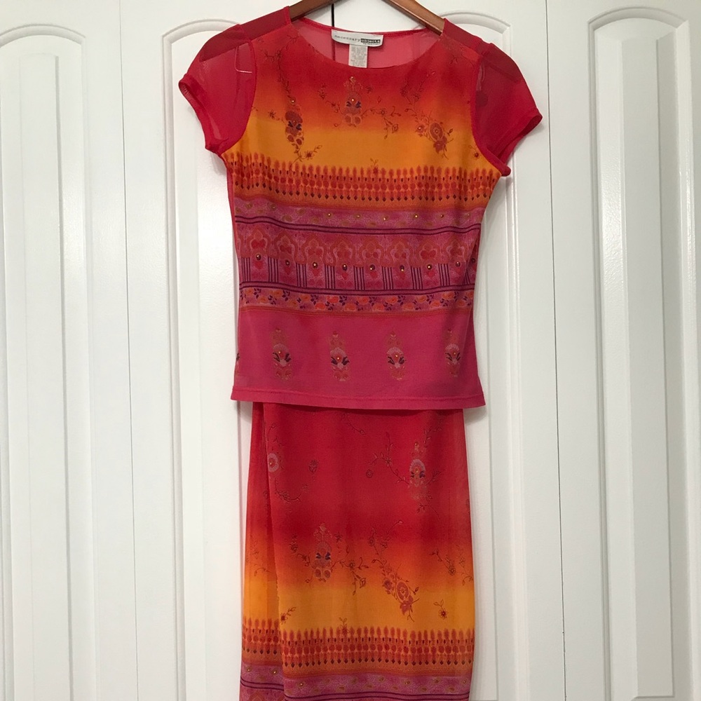 Red Orange Sunset Dress Set